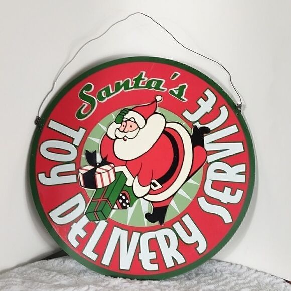 Wooden "Santa's Toy Delivery Service" Sign - Picture 1 of 5